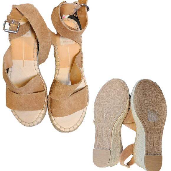WOMENS DOLCE VITA SHAYLA ESPADRILLES WEDGE SUEDE SANDAL SIZE 8.5 NWOT - Picture 1 of 4
